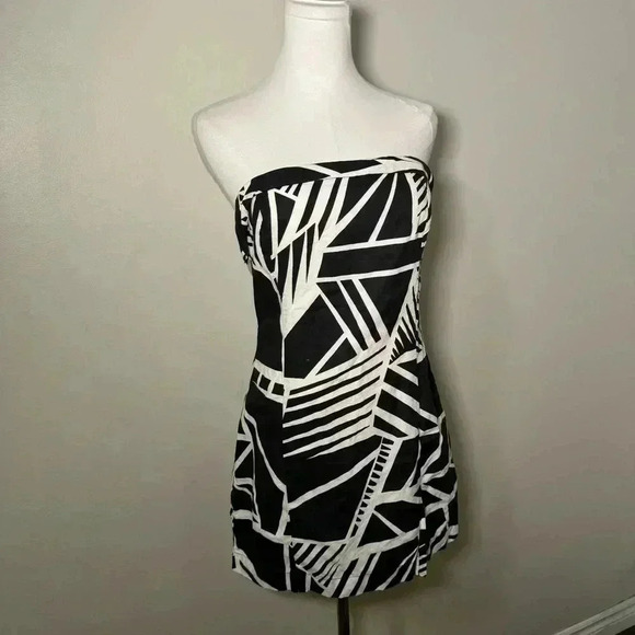 NWOT DYNAMITE LINEN BLEND MINI DRESS / wedding  guest dress S - Picture 3 of 7